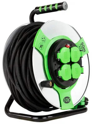Produktbild von REV Kabeltrommel Außen 50 m H05RR-F 3G1,5mm², schwarz grün