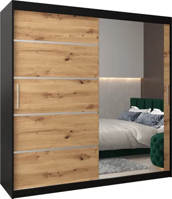 Produktbild von Kleiderschrank, Schiebetürenschrank Schlafzimmer, Schrank mit Spiegel VERONA 2 200 cm