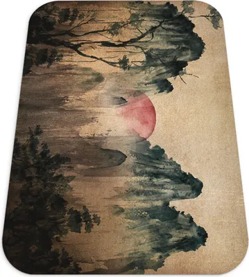 Produktbild von Bodenschutzmatte - Bodenmatte - 140x100 cm - Stuhlmatte - Matte - Sonnenuntergangswald