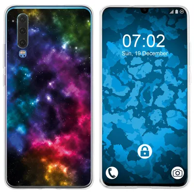 Produktbild von PhoneNatic Case kompatibel mit Huawei P30 Silikon-Hülle Space Nebula M8