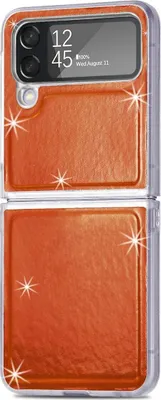 Immagine prodotto di Custodia König Design compatibile con Samsung Galaxy Z Flip4 5G, realizzata in plastica morbida, ideale per proteggere il telefono. Colore: arancione