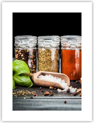 Produktbild von Poster - Poster ohne Rahmen - Gewürze Knoblauch Holz Salz - 30x40 cm - Wand Bild - Wanddeko - Wandbilder - Kunstposter - Wandposter - Bilder - Kunstdruck - Wanddekoration - Wandbild - P2XPA30x40-2896