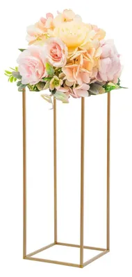 Produktbild von Blumenständer Set - Metallsäulen für Hochzeit Deko - 10 Stück - Geometrische Vasenhalter - 80 cm hoch - Tragkraft 5-10 kg - Gold