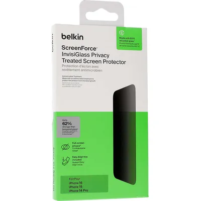 Zdjęcie produktu dla Belkin ScreenForce, Apple, iPhone 16, Odporny na uderzenia, Odporny na zadrapania, 1 szt.