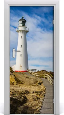 Produktbild von Tulup Türaufkleber 85x205 cm Dekorative Aufkleber Selbstklebend Wasserdichte Tapete Abnehmbar Schlafzimmer Wohnzimmer Wohnkultur - Selbstklebende Leuchtturm