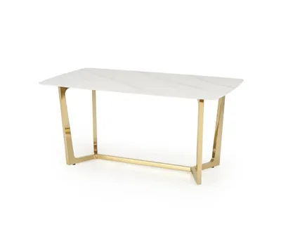 Zdjęcie produktu dla Stół CLEMENTE 160x90 biały marmur/złoty