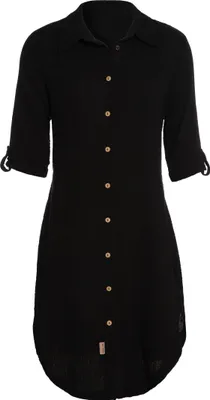 Produktbild von Knit Factory Kim Blusenkleid - Schwarz - M - 100% Baumwolle