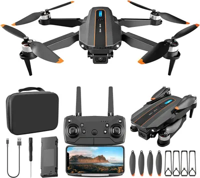 Produktbild von Drohne mit Kamera 4K, RC Quadcopter Faltbare FPV Drone mit bürstenlosem Motor und Dual-Kamera, 360° Hindernisvermeidung, Gestensteuerung, WLAN