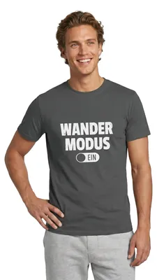 Produktbild von Spreadshirt Wandermodus Ein Männer T-Shirt, L, Anthrazit