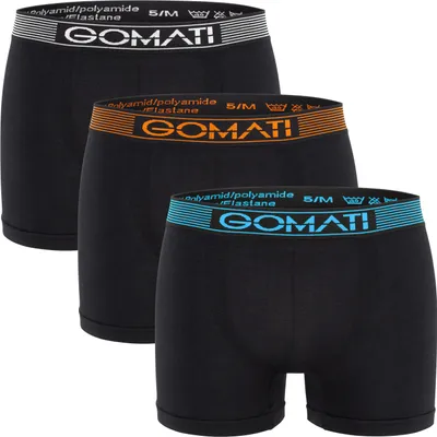 Produktbild von Gomati Herren Seamless Pants (3er Pack) Nahtlose Boxershorts aus Microfaser-Elasthan - Black Mix L