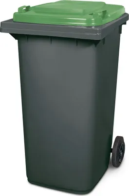 Produktbild von BRB 240 Liter MGB, Mülltonne Abfalltonne, grau mit grünem Deckel