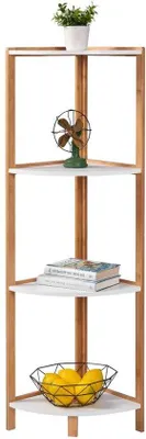 Produktbild von Bücherregal - 4 Ebenen - Eckregal - Regal - Bücherregal - Vielseitig - 4 schichtig - Braun