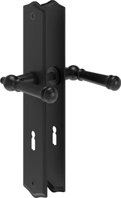 Produktbild von Hochwertige Messing Langschildgarnitur Schwarz matt Türdrücker Fenstergriff Schildgarnitur Buntbart