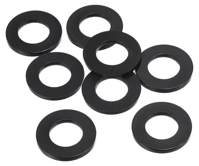 Produktbild von Nylon-Flachringe, 8 Stück, 14 mm Innendurchmesser, 27 mm Außendurchmesser, Dichtungsringe, Unterlegscheiben, Dichtungsring für Wasserhahnrohr, Wasserschlauch, Befestigungsschraube, schwarz