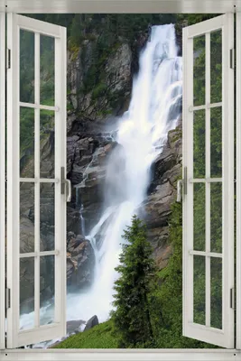Produktbild von Wallario Outdoor-Poster für Garten oder Balkon 61 x 91,50 cm: Wasserfall