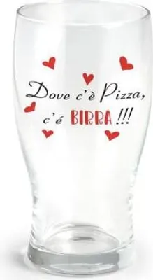 Immagine prodotto di Bicchiere per birra 40 cl con scritta  dove c'è pizza c'è birra