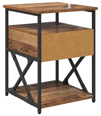 Produktbild von Nachttisch mit Schubladen Altholz 40 x 42 x 55 cm Holzwerkstoff