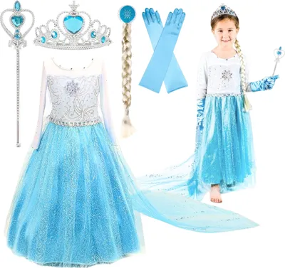 Produktbild von Elsa-Kostüm, Kostümparty, Karneval, Prinzessinnenkleid, Mädchenball