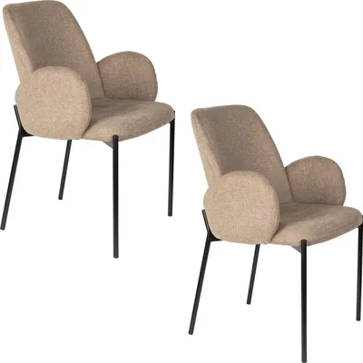 Produktbild von Housecraft Living Tjarda Esszimmerstuhl mit Armlehne Braun - 2 er Set