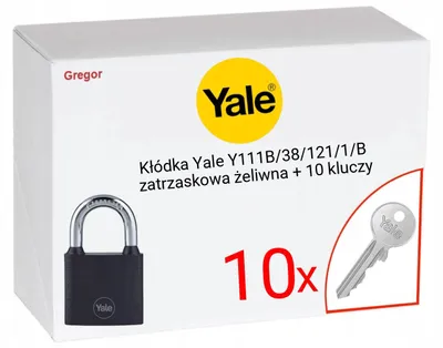 Obrázek produktu pro Yale Y111B/38/121/1/B Visací zámek litinový 10 klíčů
