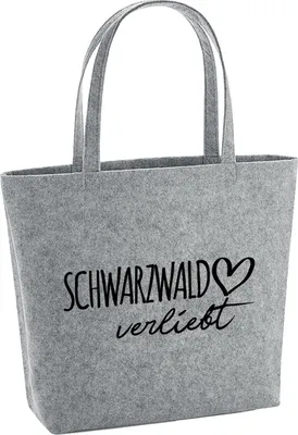 Produktbild von Huuraa Filzshopper Schwarzwald verliebt 22 Liter Grey Melange Filztasche Geschenkidee