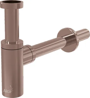 Obrázok produktu pre AlcaDrain Design Siphon 1 1/4" rund, Ganzmetall Rotgold matt gebürstet