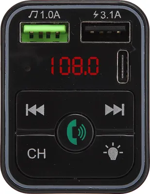 Imagen del producto de Transmisor FM Bluetooth ciciglow, F2, reproductor de MP3 para automóvil, Bluetooth V5.0, adaptador de audio para autorradio, transmisor FM, cargador rápido, reproductor de música para automóvil, modulador FM con luz LED