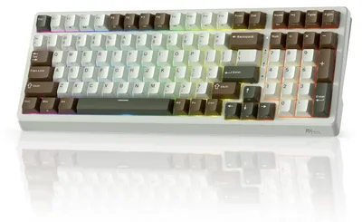 Image de Clavier de jeu mécanique, 100 touches, couleur vert, tri-mode, compatible avec des switches remplaçables à chaud, éclairage RGB