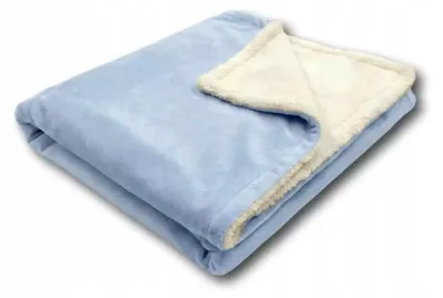 Produktbild von Mu&Mu Kuscheldecke Baby 75x100 cm Minky Lammfellimitat Blau