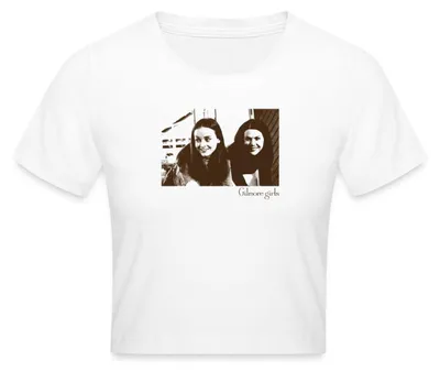 Produktbild von Spreadshirt Gilmore Girls Foto Von Lorelai Und Rory Crop Top, S, Weiß