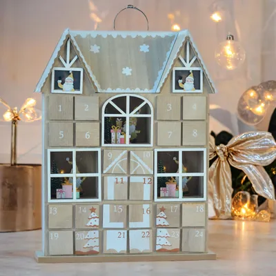 Produktbild von aus Holz zum Befüllen - LED beleuchtet - Weihnachtskalender