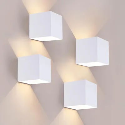 Produktbild von Ledvion 4er Set Wandlampe Innen / Aussen IP44 Warmweiß weiß sensor akku