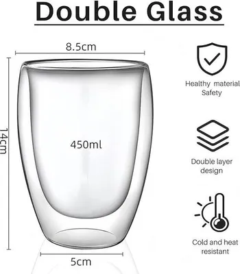 Productafbeelding van Borosilicaatglasbekers - 6 stuks, 450 ml
