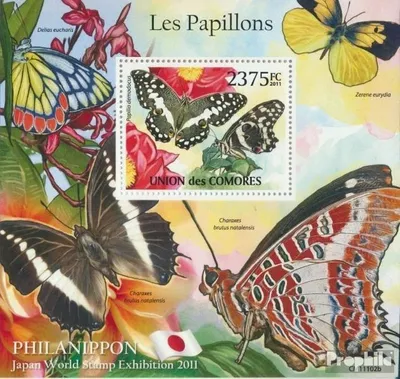 Produktbild von Briefmarken Komoren 2011 Mi Block 620 (kompl. Ausg.) postfrisch Schmetterlinge, Philanippon 2011