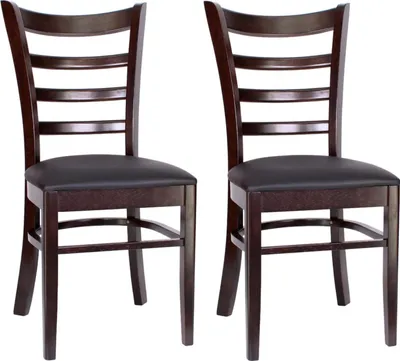 Produktbild von pemora 2-er Set Bistrostuhl Holzstuhl OXFORD; Sitzfarbe: Kunstleder schwarz