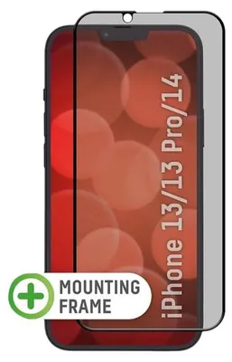 Produktbild von Displex Privacy Panzerglas (10H) für Apple iPhone 13/13 Pro/14/16e/17e, Eco-Montagerahmen, Privacy Filter, Apple, iPhone 13/13 Pro/14/16e/17e, Trockene Anwendung, Schlagfest, Kratzresistent, Staubresistent, Transparent, 1 Stück(e)