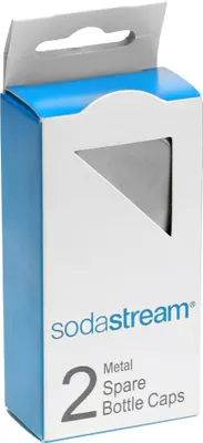 A product box for SodaStream spare bottle caps.