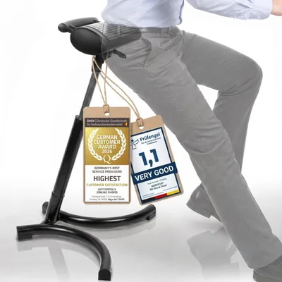 Produktbild von Ergonomischer Arbeitshocker Stehhilfe - Höhenverstellbar - Schwarz