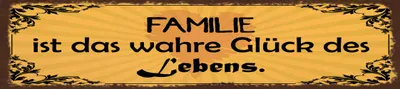 Produktbild von vianmo Blechschild 10x46 cm Familie ist das wahre Glück des Lebens