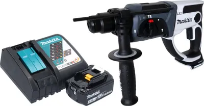 Produktbild von Makita DHR 202 RF1W Akku Bohrhammer 18 V 20 mm 2,0 J weiß + 1x Akku 3,0 Ah + Ladegerät