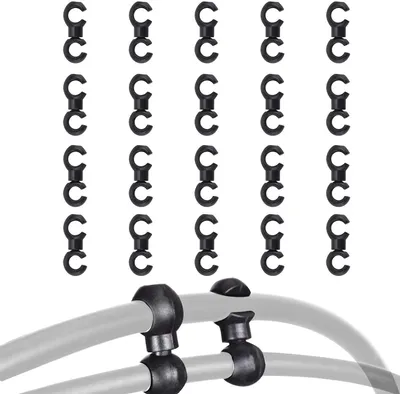 Productafbeelding van Fietskabel Clips - Remkabelgesp S-clip - Fiets organiseren - 360 graden draaibaar - 20 stuks - Zwart