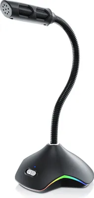 Produktbild von CSL USB Desktop Mikrofon mit RGB Beleuchtung RMP 900 Tischmikrofon / Standmikrofon