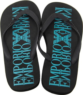 Image de Tongs pour homme EMPORIO ARMANI - Sandales de plage ou de piscine - Référence 211301 4P498 FLIP FLOP BEACHWEAR, EU 41 - UK 7,5 - USA 8 - CN 260, 100 % caoutchouc