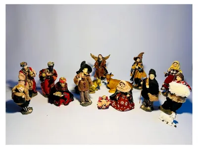 Produktbild von Krippenfiguren 15-teilig - 13 cm für Weihnachtskrippe