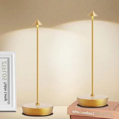 Productafbeelding van Draadloze Oplaadbare Tafellamp Set van 2 | 3 Lichtstanden | Sfeerverlichting Binnen & Buiten