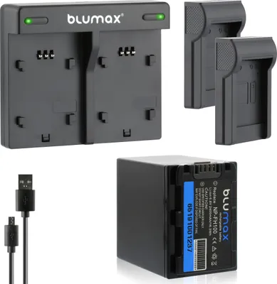 Produktbild von 1x Akku + Lader für Sony NP-FH100 NP-FH40 NP-FH50 NP-FH60 NP-FH70 2400 mAh