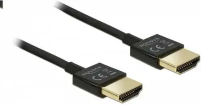 Zdjęcie produktu dla DeLOCK HDMI/HDMI, 0.5 m, 0,5 m, HDMI Typu A (Standard), HDMI Typu A (Standard), 3840 x 2160 px, Kompatybilność 3D, Czarny