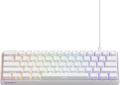 Obrázek produktu pro Herní klávesnice - Mechanická klávesnice - Rychlá odezva - Magnetické spínače - Formát 60% - Bílá barva