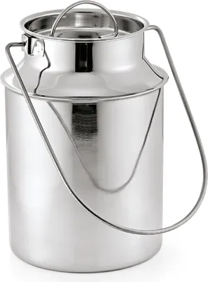 Produktbild von 6x Transportkanne Mit Tragebügel und Steckdeckel, 3 L, Chromnickelstahl, silber