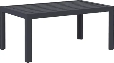 Produktbild von Beistelltisch Balkontisch aus Stahl Rechteckig Kaffeetisch wetterfest Gartentisch 101,5x61x46 cm Grau
